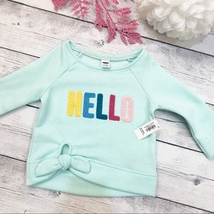 Baby Seafoam ‘Hello’ Sweatshirt - Size 12-18M